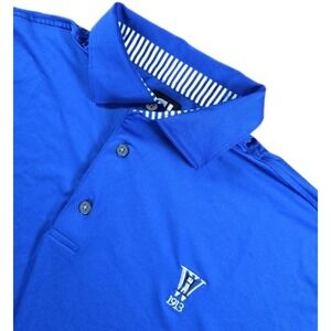 Footjoy FJ Polo Shirt Men's Size XLarge BLUE/WHITE WESTCHESTER HILLS GOLF CLUB